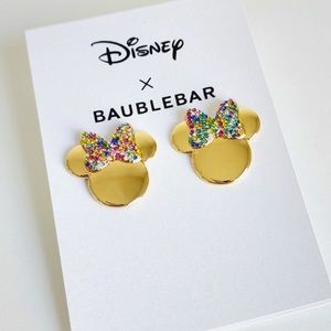 BaubleBar x Disney Gold Minnie Mouse Earrings NWT